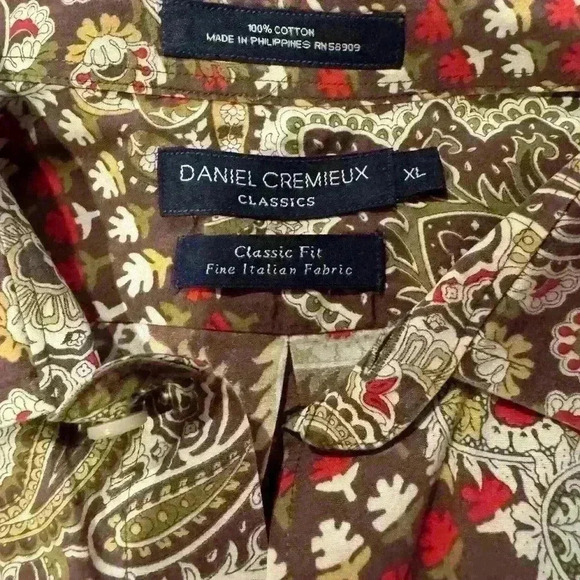Men’s Daniel Cremeieux Classic Fit Button Down Paisley Shirt Size XL - Picture 4 of 5